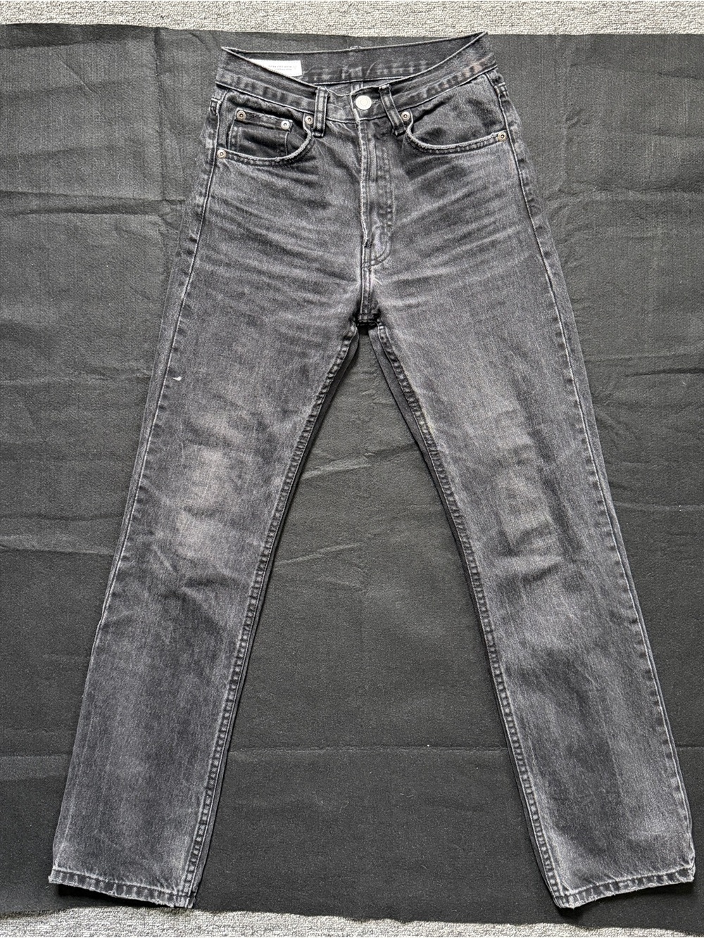 Zara Charcoal Black Denim Jeans Women’s Size 24x28 Size 2 100% Cotton Straight